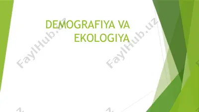 demografiya va ekologiya — PPTX