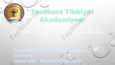 o’zbek va xorijiy tillar kafedrasi — PPTX