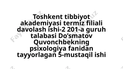 psixologiyaning zamonaviy tendensiyalari — PPTX