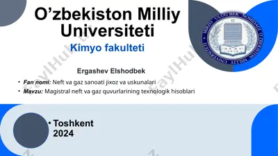 magistral neft va gaz quvurlarining texnologik hisoblari — PPTX