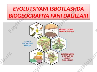 evolutsiyani isbotlashdabiogeografiya fani dalillari — PPTX