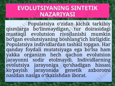 evolutsiyaning sintetik nazariyasi — PPTX