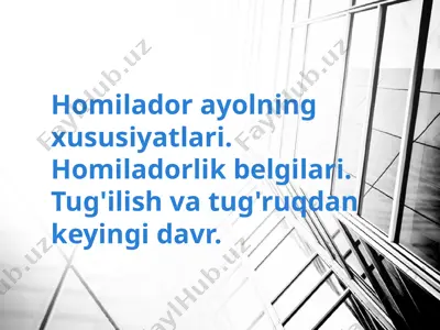 homilador ayolning xususiyatlari — PPTX
