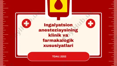 ingalyatsion anesteziyasining klinik va farmakologik xususiyatlari — PPTX