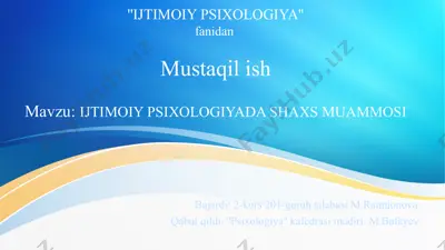 ijtimoiy psixologiya — PPTX