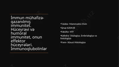 i̇mmun mühafizə və i̇mmunitet — PPTX