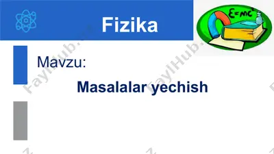 masalalar yechish. 10-sinf, 38-mavzu — PPTX