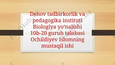 ayirish tizimi filogenezi va buzilishi — PPTX