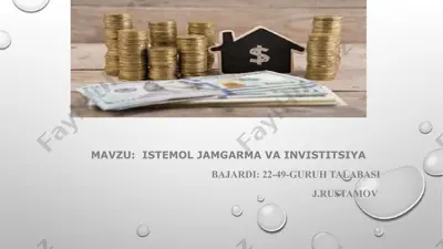 iste’mol jamgarma va investitsiya — PPTX