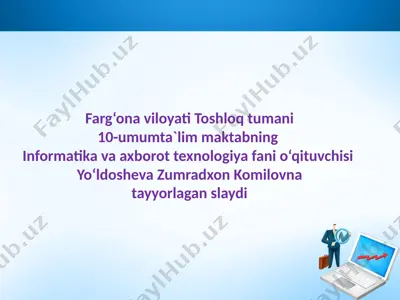 slayd: jadvallar ustida amallar — PPTX
