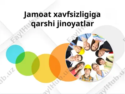 jamoat xavfsizligiga qarshi jinoyatlar — PPTX