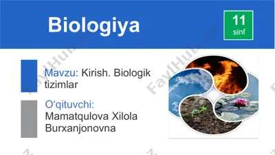 biologiya mavzusidagi sinflarda o'qitish materiallari — PPTX