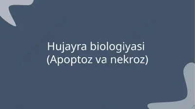 hujayra biologiyasi (apoptoz va nekroz) — PPTX