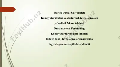 bulut(texnologiyalar) taqdimoti — PPTX