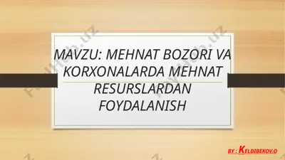 mehnat bozori va korxonalar — PPTX