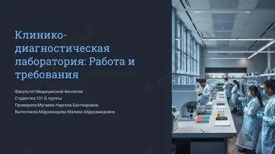 клинико-диагностическая лаборатория: работа и требования — PPTX