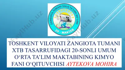 kimyo faniga oid dars qog'oz — PPTX