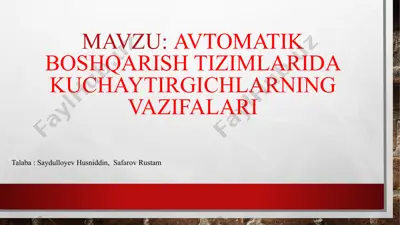 kuchaytirgichlar va ularning vazifalari — PPTX