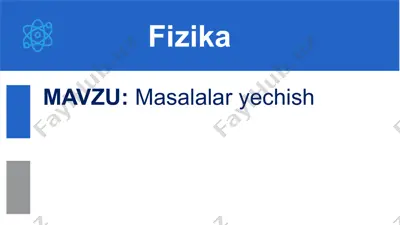 masalalar yechish 10-sinf, 11-mavzu — PPTX