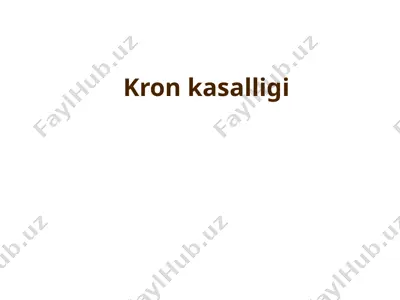 kron kasalligi — PPTX