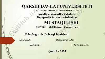 mobil internet texnologiyalari — PPTX