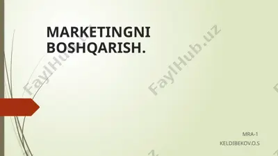 marketingni boshqarish — PPTX