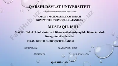 diskni tiklash dasturlari — PPTX