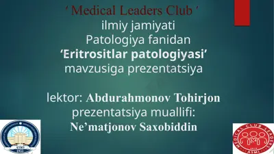 eritrositlar patologiyasi — PPTX