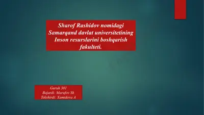 mehmat usullari va uslublarini joriy qilish — PPTX