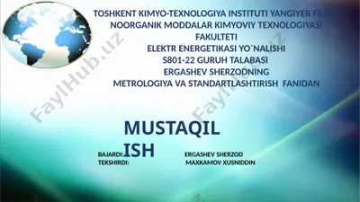 metrologiya to'g'risidagi qonun — PPTX