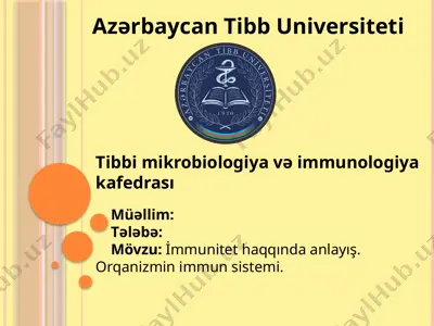 i̇mmunitet haqqında anlayış — PPTX