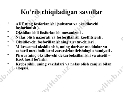 mikrosomal oksidlanishning nazoratlari — PPTX