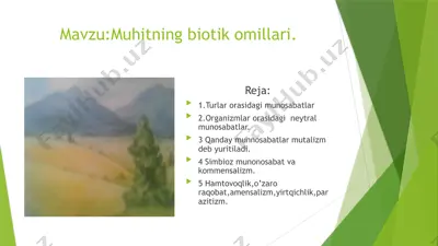 muhitning biotik omillari — PPTX