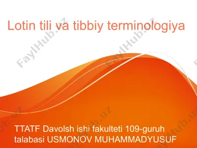 lotin tili va tibbiy terminologiya — PPTX