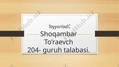 tabiatni muhofaza qilish — PPTX