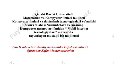 mobil internet texnologiyalari — PPTX
