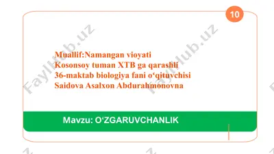 o‘zgaruvchanlik — PPTX