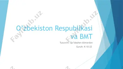 oʻzbekiston respublikasi va bmt — PPTX