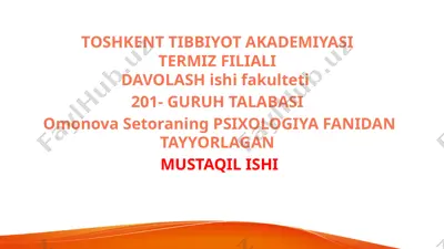xotira rivojining asosiy omillari va shart-sharoitlari — PPTX