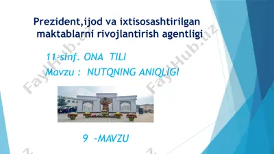 prezident, ijod va ixtisoslashtirilgan maktablarni rivojlantirish agentligi — PPTX