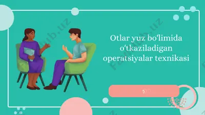 otlar yuz boʻlimida oʻtkaziladigan operatsiyalar texnikasi — PPTX