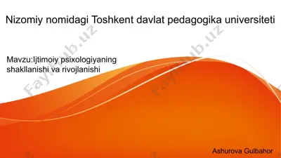 ijtimoiy psixologiyaning shakllanishi va rivojlanishi — PPTX