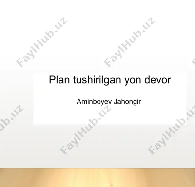 plani tushirilgan yon devor — PPTX
