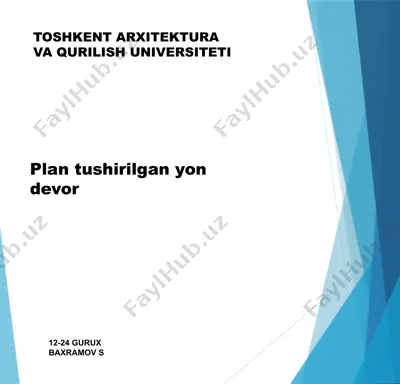 plan tushirilgan yon devor — PPTX