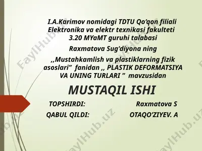 plastik deformatsiya va uning turlari — PPTX
