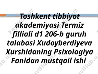 muloqat: shifokor va bemor muloqatining psixologik xususiyatlari — PPTX