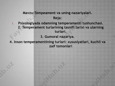temperament va uning nazariyalari — PPTX