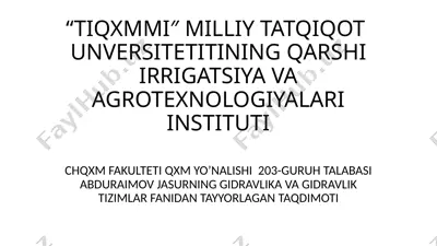 mahalliy qarshiliklarda yo’qotilgan energiya (napor). veysbax formulasi — PPTX