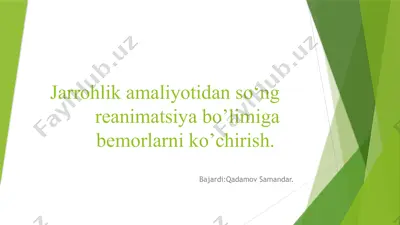 veterineriya jarrohlik amaliyotlari — PPTX