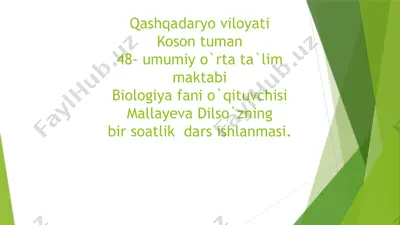 biologiya dars ishlanmasi — PPTX